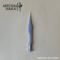 MechaNaka's Gunpla weapon - A miniature sword inspired by those used by Spartan warriors. Parts.