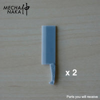 MechaNaka's Gunpla weapon - A miniature cleaver for close-quarters combat. Parts you will receive.