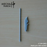 MechaNaka's Gunpla weapon - A miniature Guandao / Guan Dao, also called a Crescent Moon Blade; a single-bladed polearm famously used by Guan Yu, a legendary general from the Three Kingdoms period of ancient China. Parts you will receive - HG.