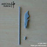 MechaNaka's Gunpla weapon - A miniature Guandao / Guan Dao, also called a Crescent Moon Blade; a single-bladed polearm famously used by Guan Yu, a legendary general from the Three Kingdoms period of ancient China. Parts you will receive - MG.