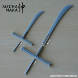 MechaNaka's Gunpla weapon - A miniature sword inspired by Dracule "Hawk Eyes" Mihawk's sword, Yoru, from One Piece. With this gigantic black blade, Mihawk holds the title of the "Strongest Swordsman in the World". Assembly Instructions.