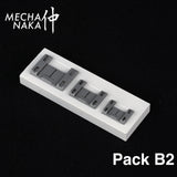 MechaNaka's Gunpla Detail Parts - An assorted pack of panel detail parts with three sizes. Pack includes 8 S size, 6 M size, and 4 L size panels.