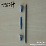 MechaNaka's Gunpla weapon - A miniature spear. Parts you will receive - MG.