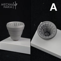 MechaNaka's Gunpla Detail Parts - An assorted pack of verniers / thrusters of the same size in 4 styles. Pack includes 4 pairs of different style verniers in the size of your choice. Style A.