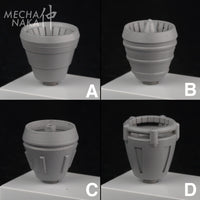 MechaNaka's Gunpla Detail Parts - An assorted pack of verniers / thrusters of the same size in 4 styles. Pack includes 4 pairs of different style verniers in the size of your choice.